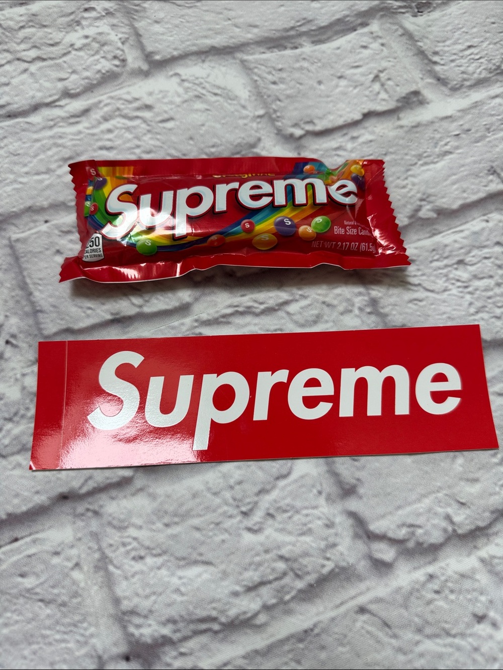 Supreme skittles candy limited edition & supreme sticker